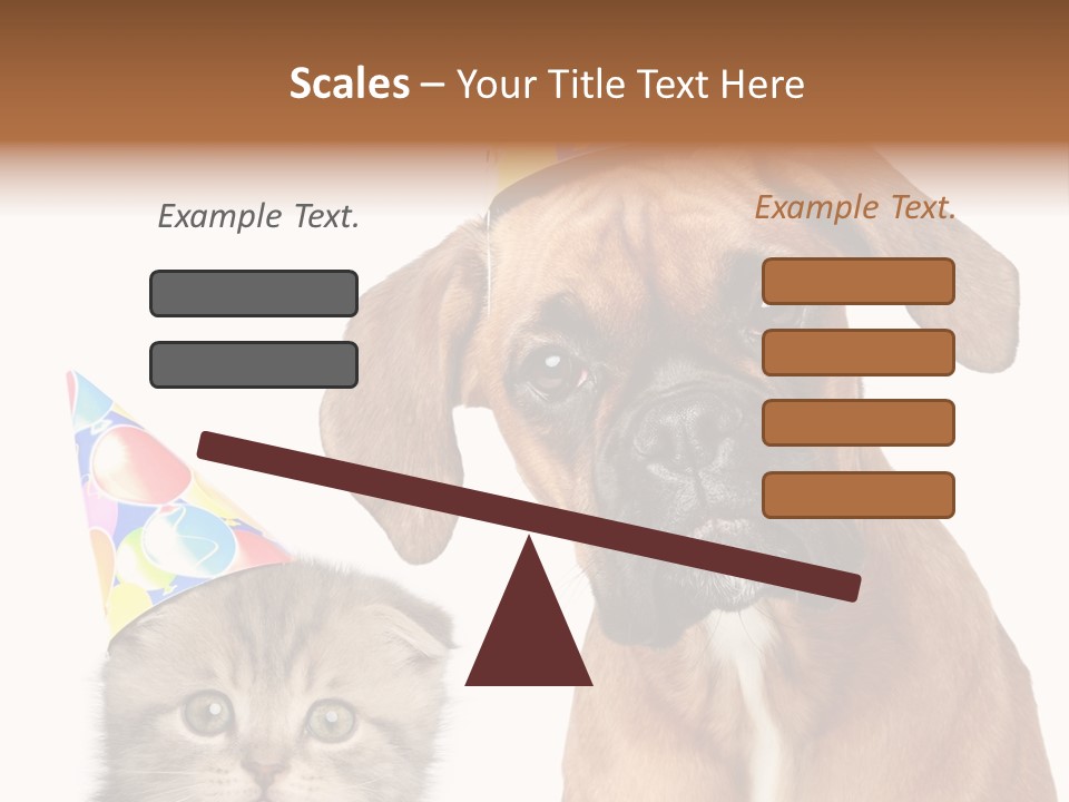 Baby Animals White Boxer Puppy PowerPoint Template