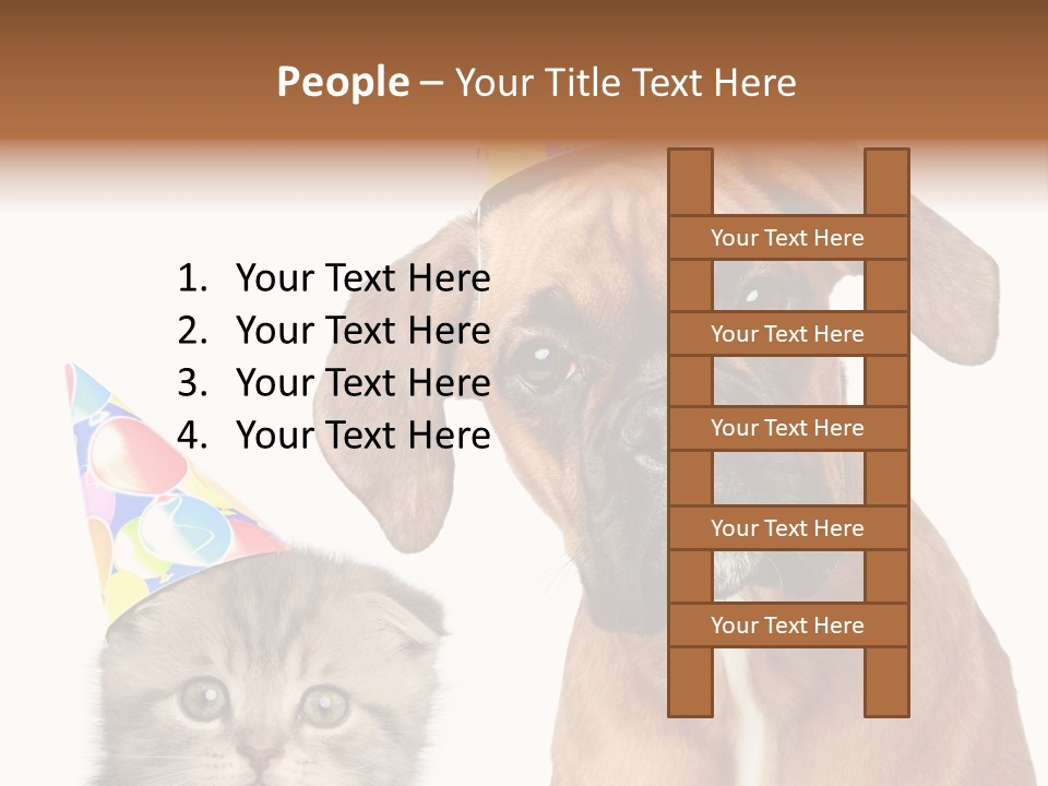 Baby Animals White Boxer Puppy PowerPoint Template