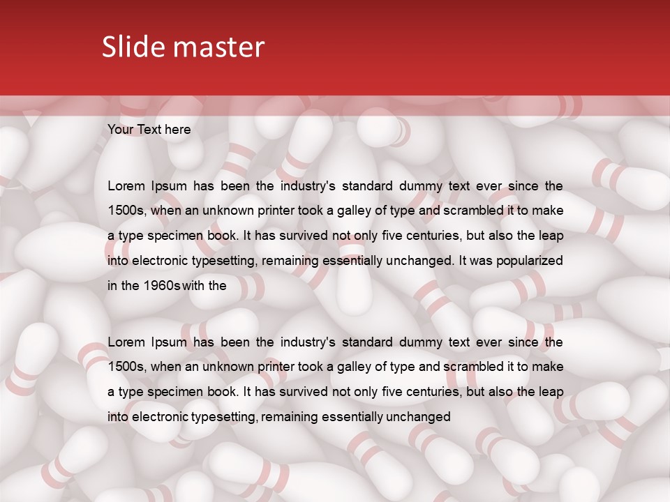 Leisure Bowling Pins Stripes PowerPoint Template