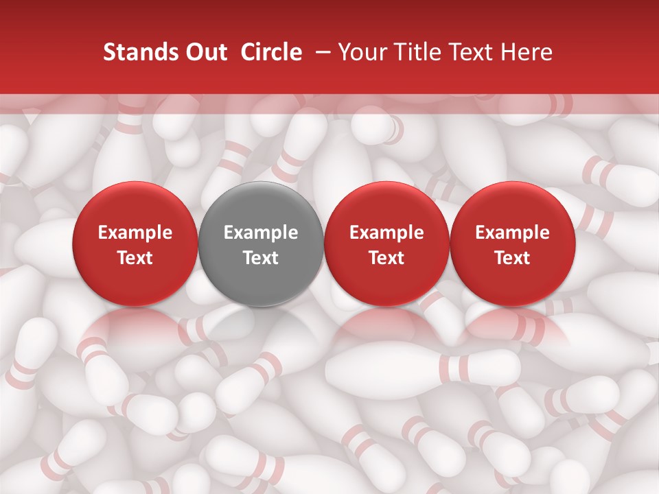 Leisure Bowling Pins Stripes PowerPoint Template