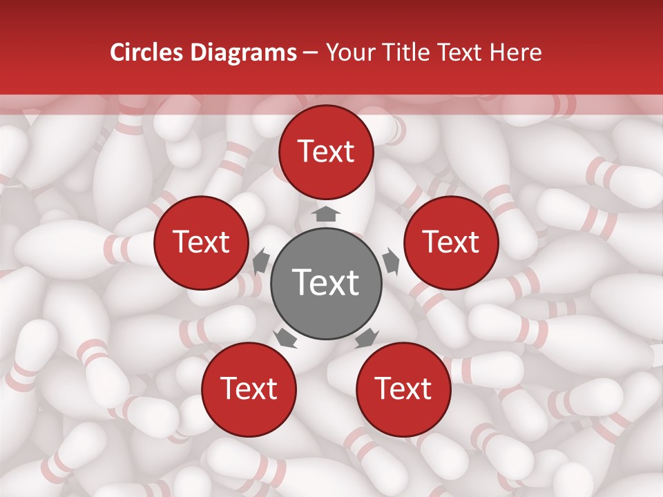 Leisure Bowling Pins Stripes PowerPoint Template