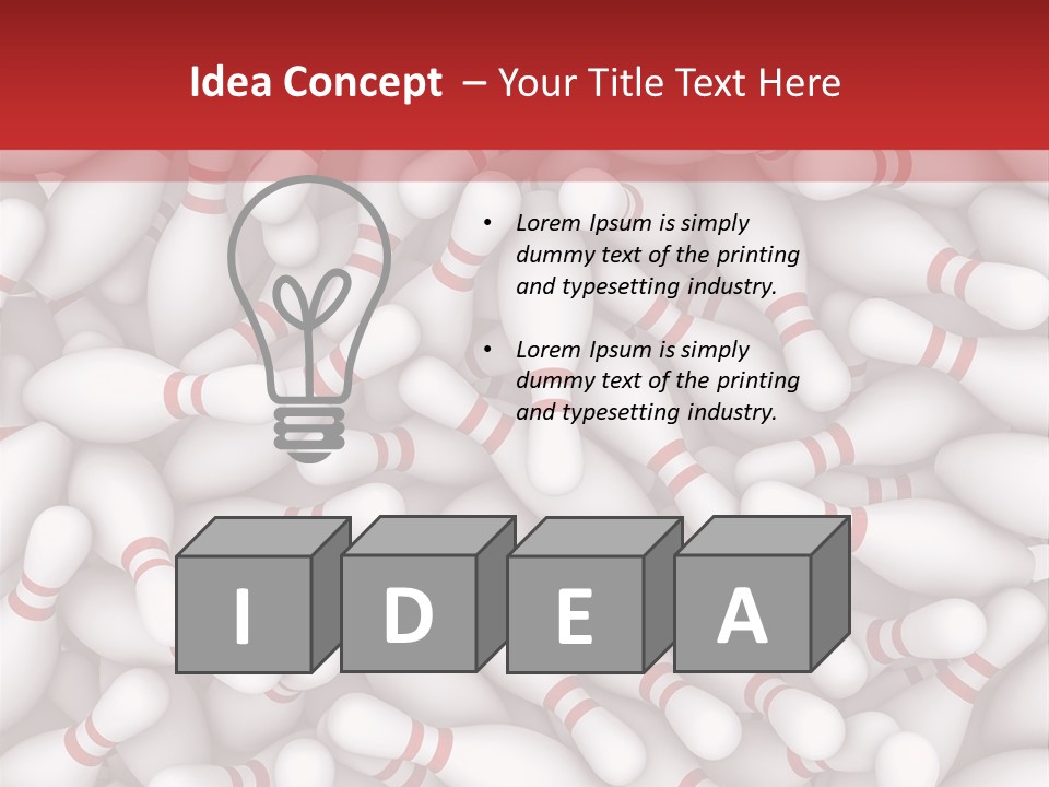 Leisure Bowling Pins Stripes PowerPoint Template