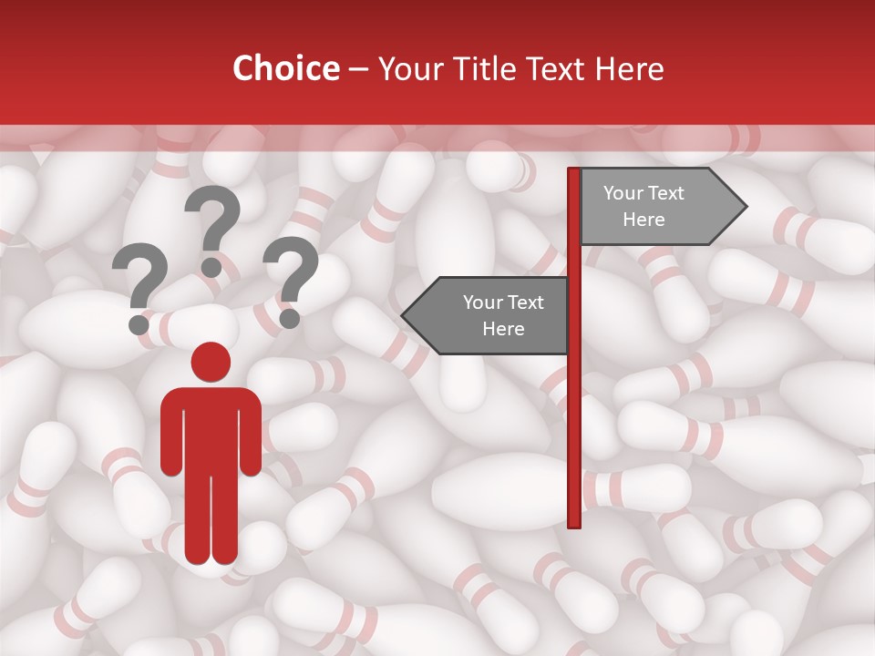 Leisure Bowling Pins Stripes PowerPoint Template