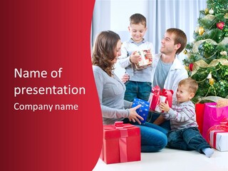 Boy Child Garland PowerPoint Template