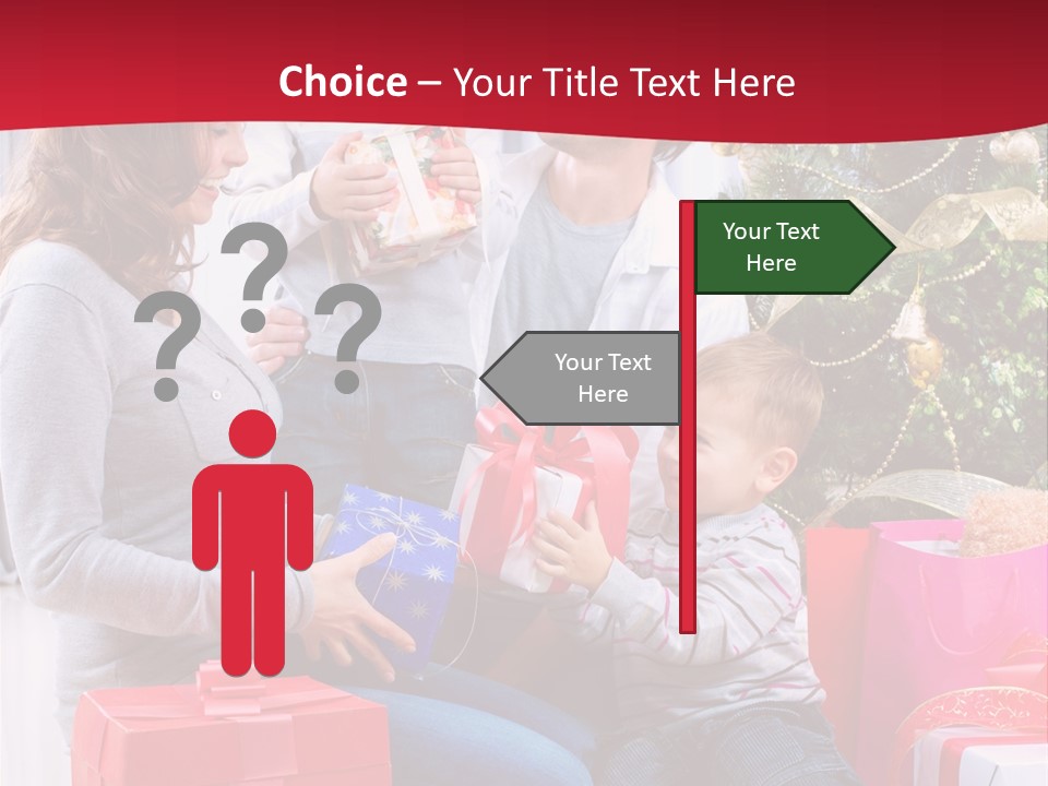 Boy Child Garland PowerPoint Template