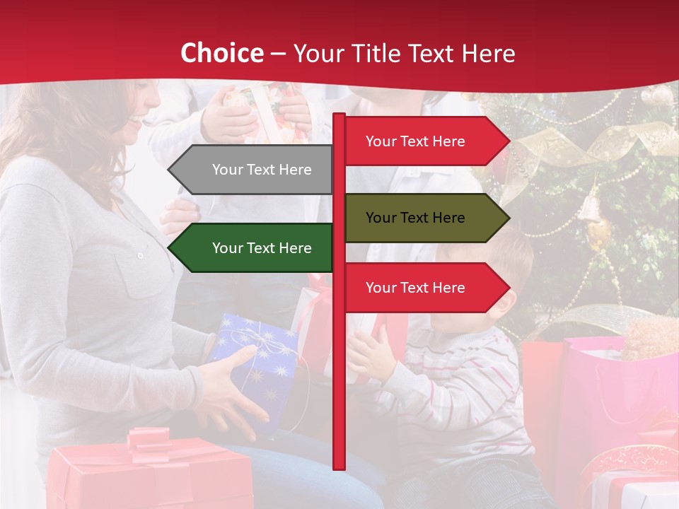 Boy Child Garland PowerPoint Template