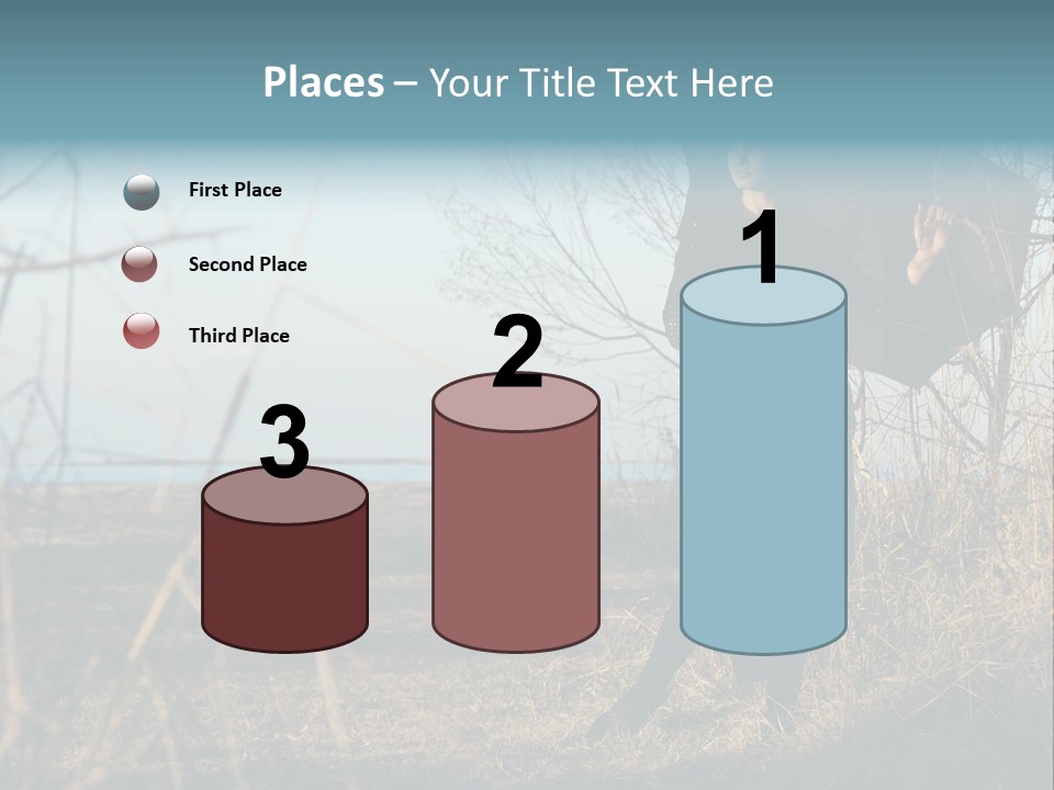 Umbrella Sad Lady PowerPoint Template