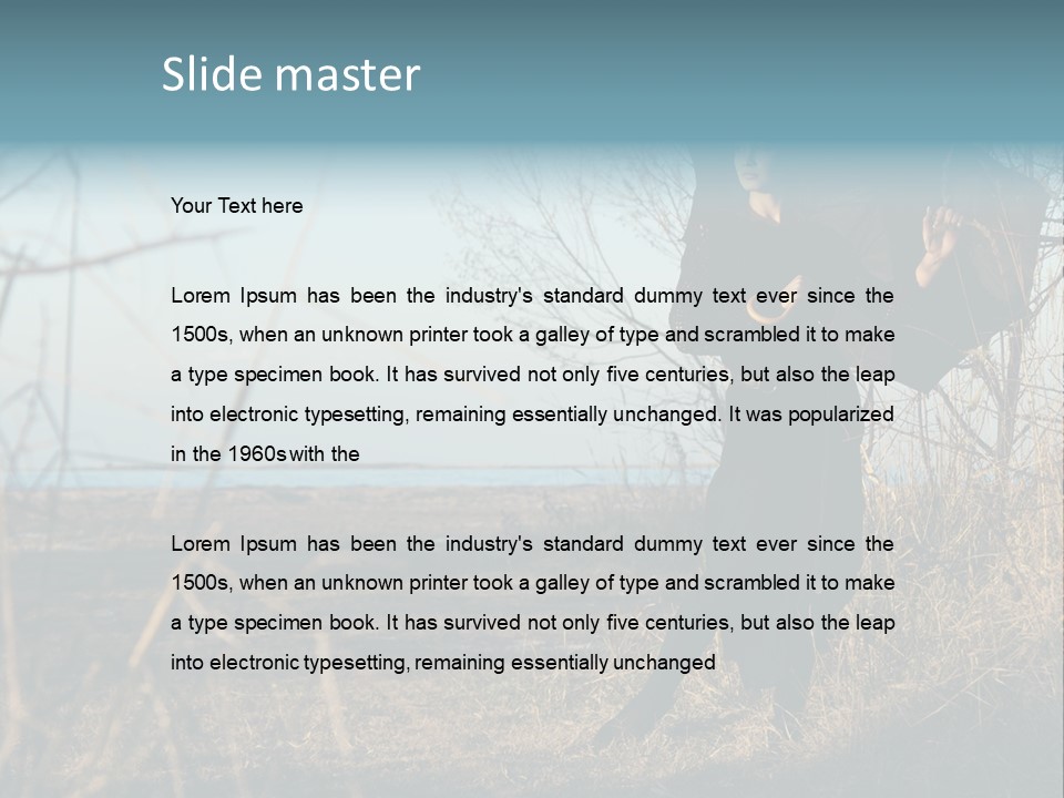 Umbrella Sad Lady PowerPoint Template