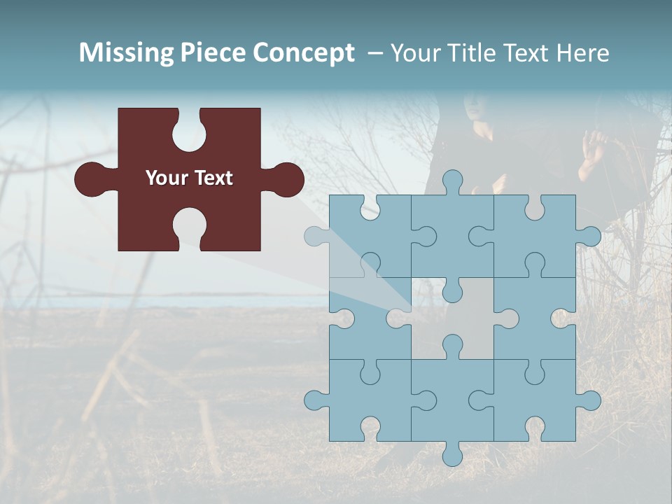 Umbrella Sad Lady PowerPoint Template