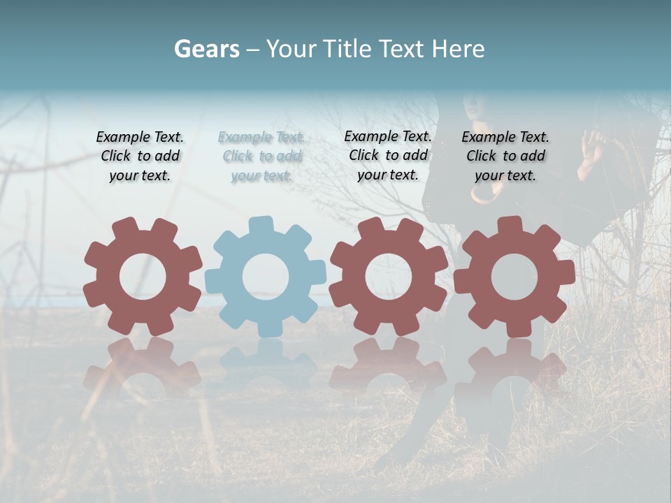 Umbrella Sad Lady PowerPoint Template