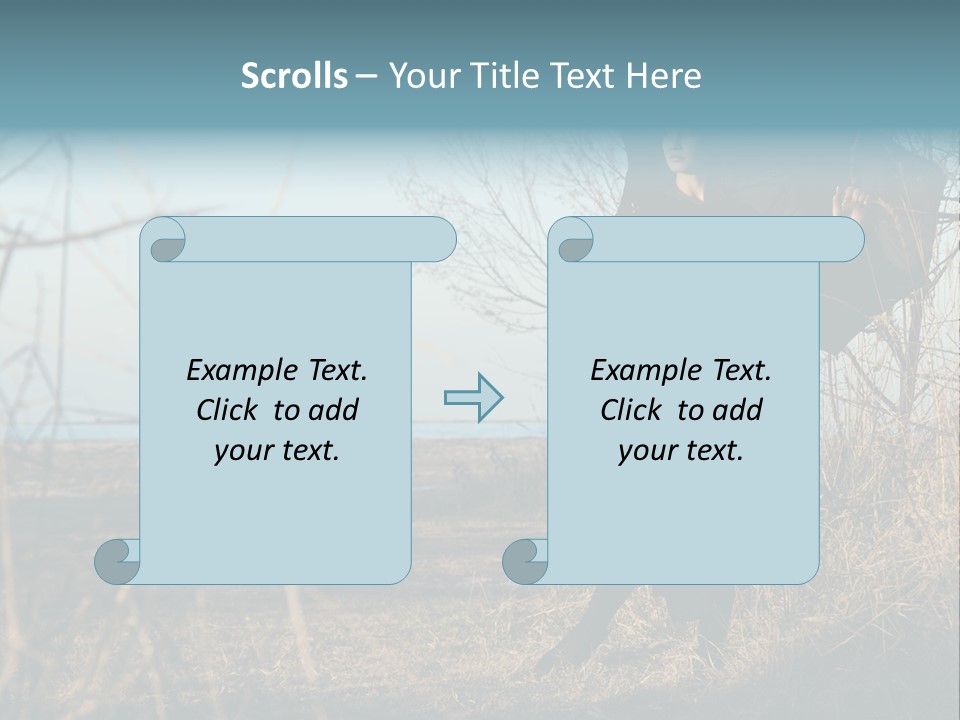 Umbrella Sad Lady PowerPoint Template