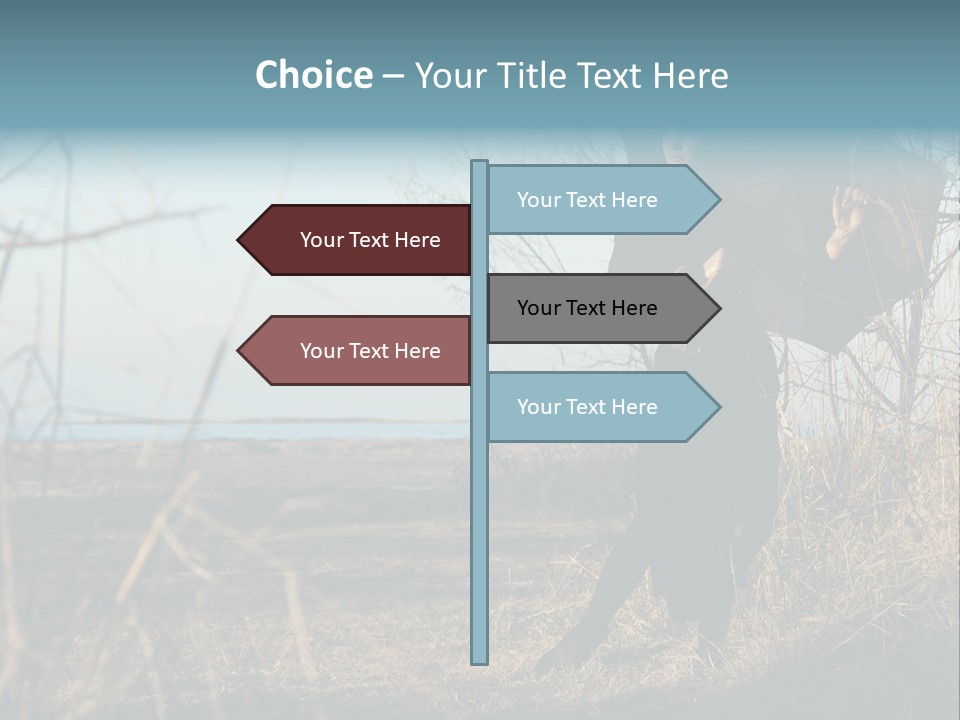 Umbrella Sad Lady PowerPoint Template