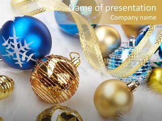 Decorate Sphere Blue PowerPoint Template