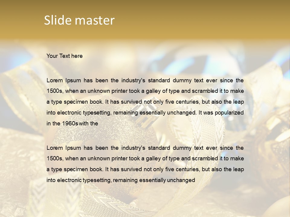 Bulb Gold Bauble PowerPoint Template