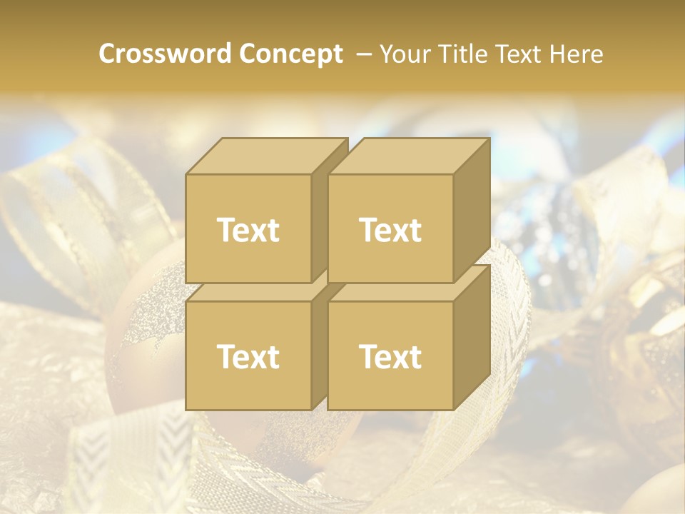 Bulb Gold Bauble PowerPoint Template