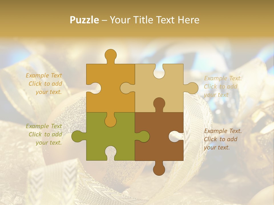 Bulb Gold Bauble PowerPoint Template