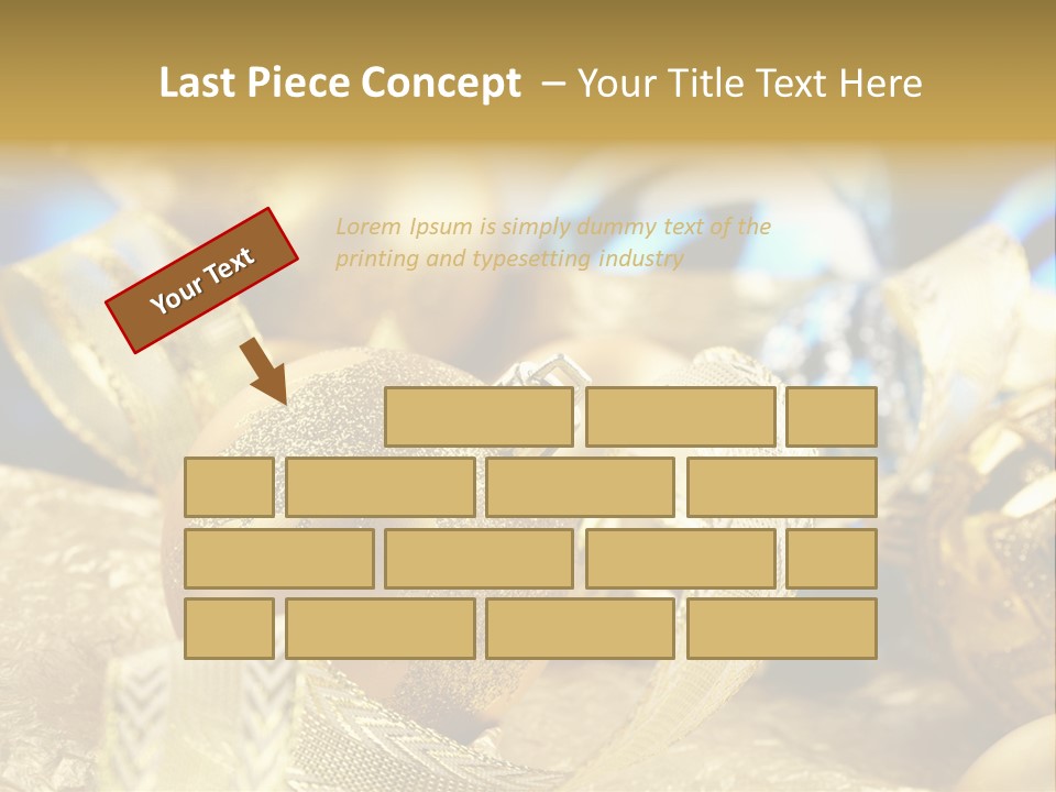 Bulb Gold Bauble PowerPoint Template