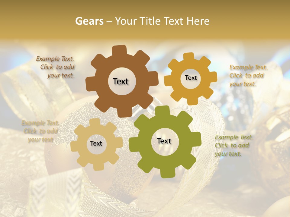 Bulb Gold Bauble PowerPoint Template