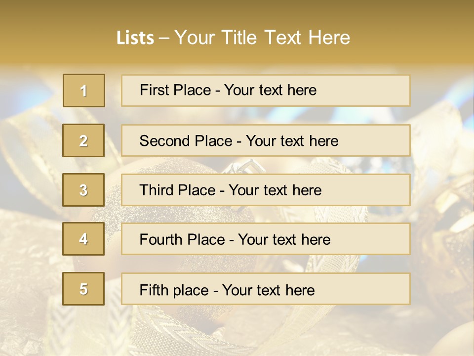 Bulb Gold Bauble PowerPoint Template