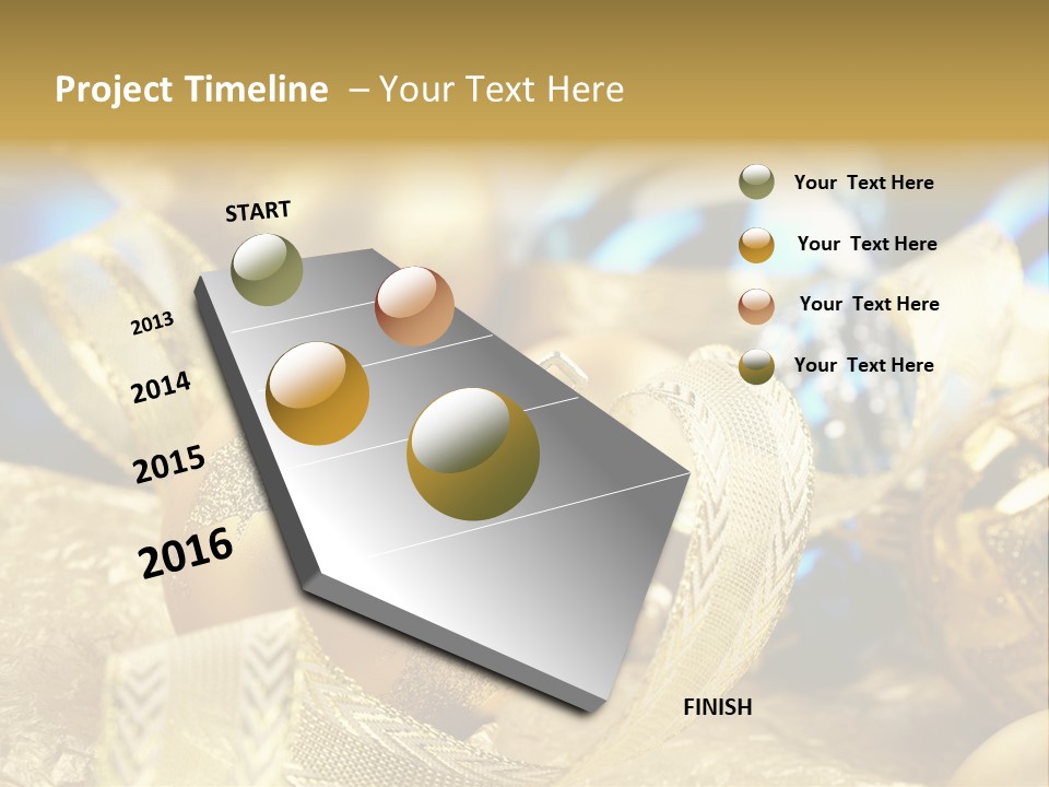 Bulb Gold Bauble PowerPoint Template