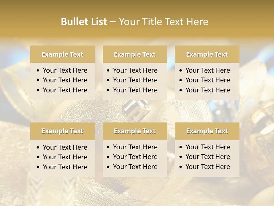 Bulb Gold Bauble PowerPoint Template