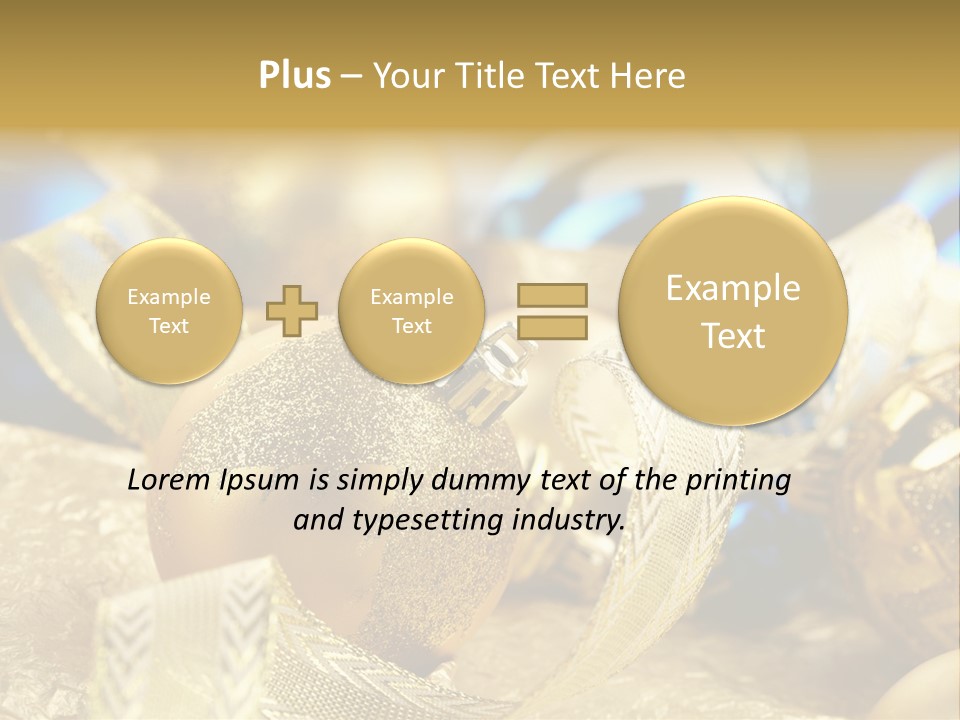 Bulb Gold Bauble PowerPoint Template