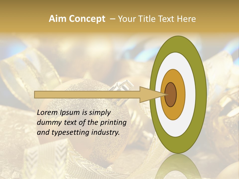 Bulb Gold Bauble PowerPoint Template