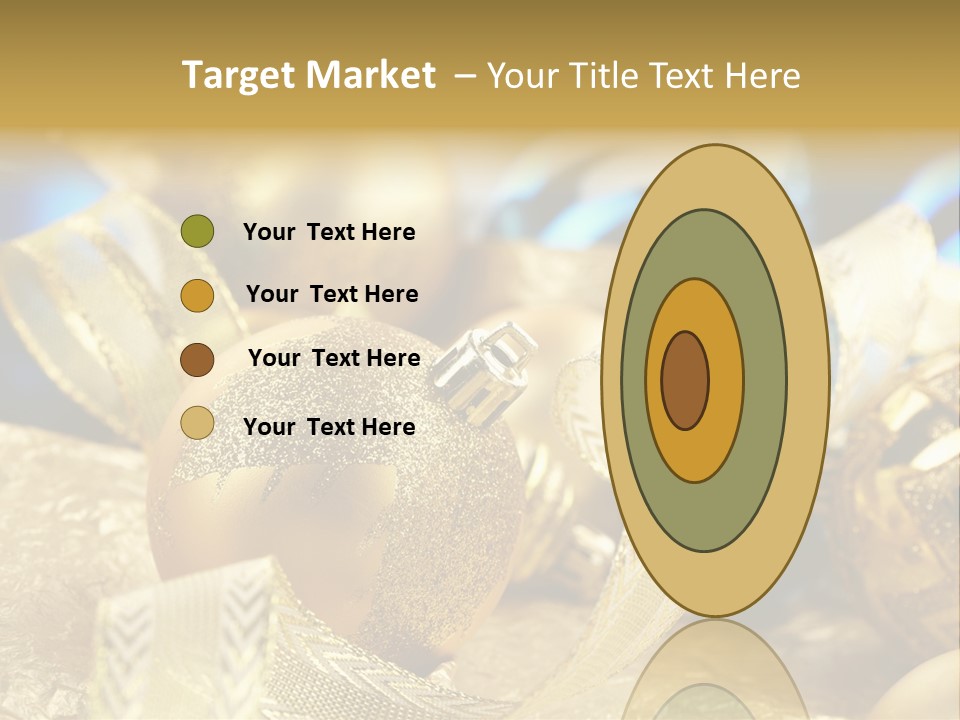 Bulb Gold Bauble PowerPoint Template