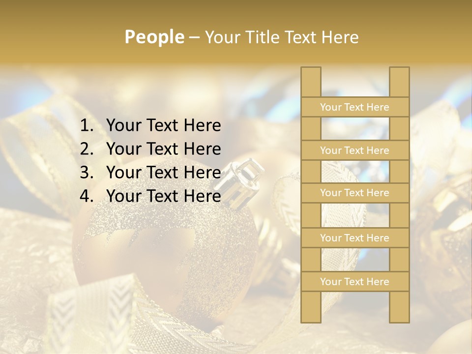 Bulb Gold Bauble PowerPoint Template