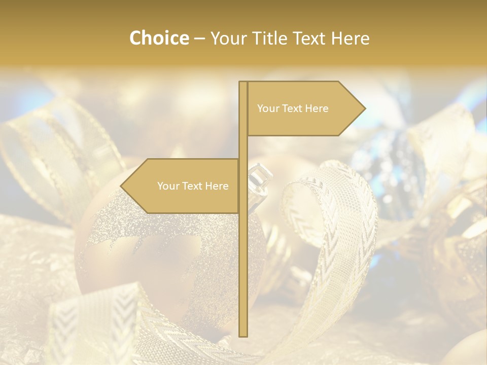 Bulb Gold Bauble PowerPoint Template