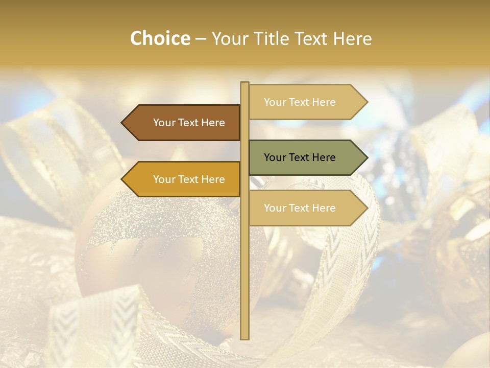 Bulb Gold Bauble PowerPoint Template