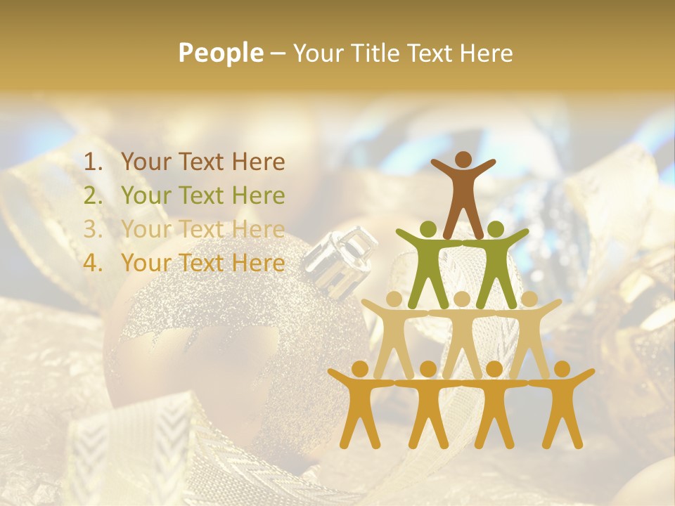 Bulb Gold Bauble PowerPoint Template