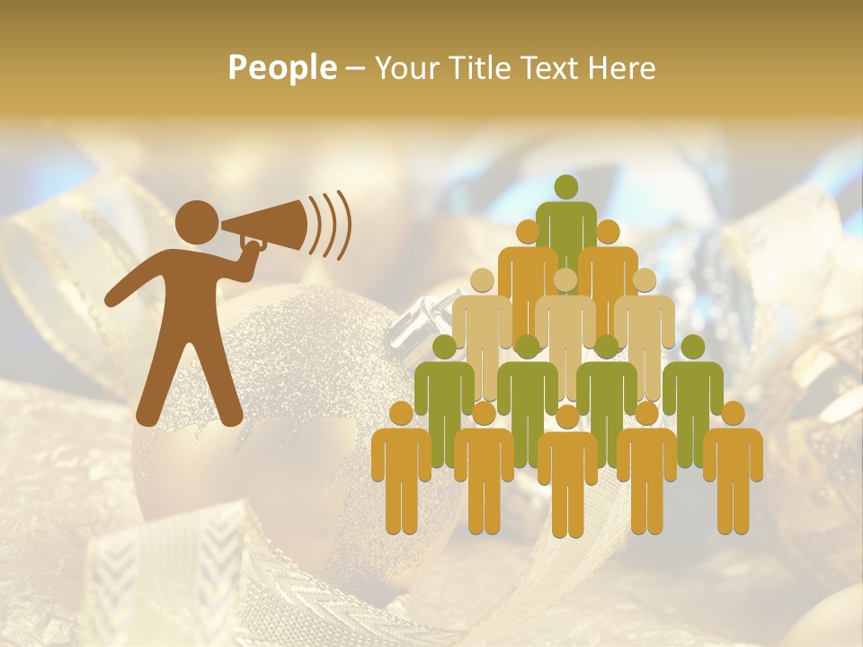 Bulb Gold Bauble PowerPoint Template