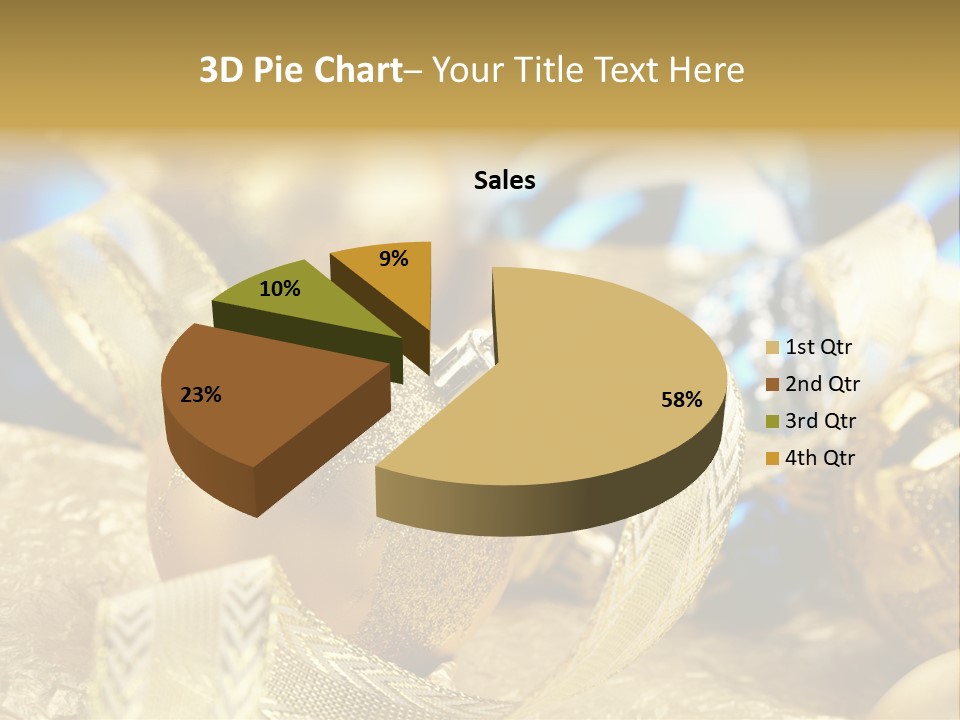 Bulb Gold Bauble PowerPoint Template