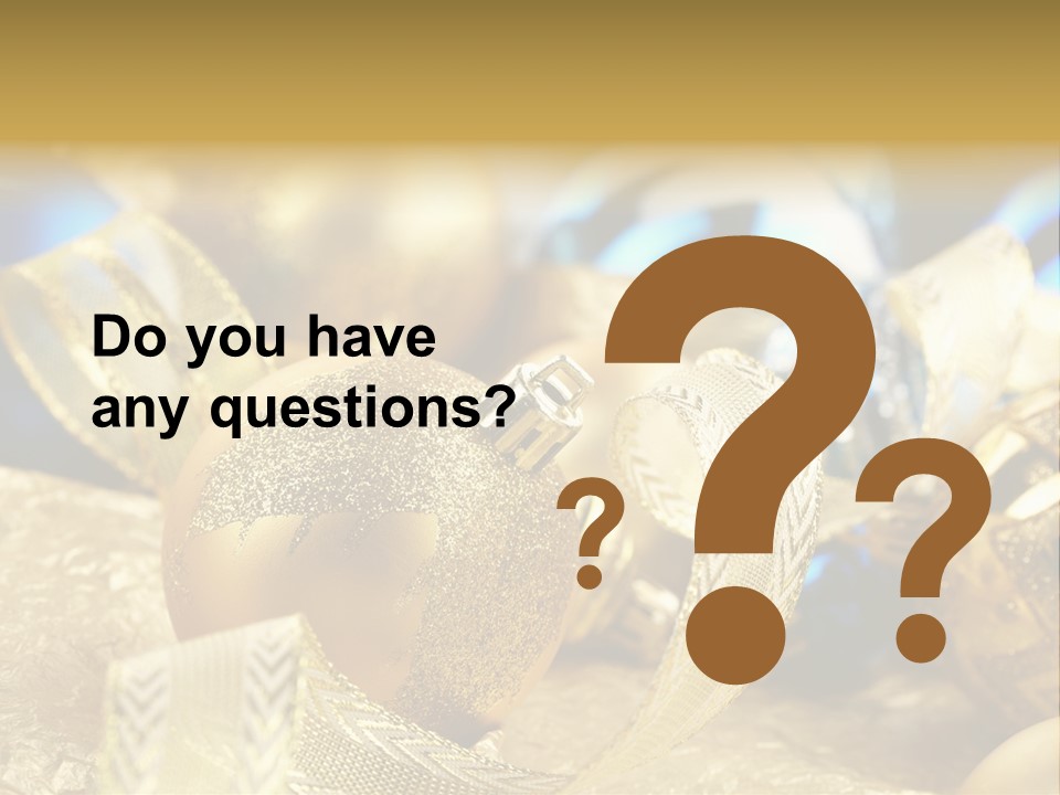 Bulb Gold Bauble PowerPoint Template