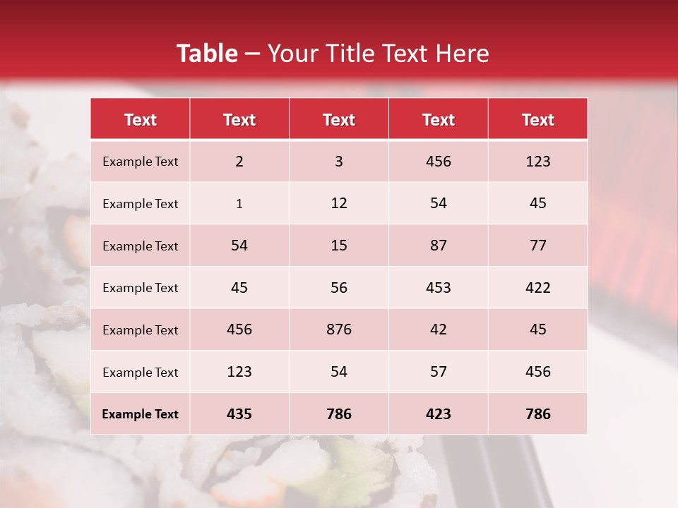 Table Sushi Seafood PowerPoint Template