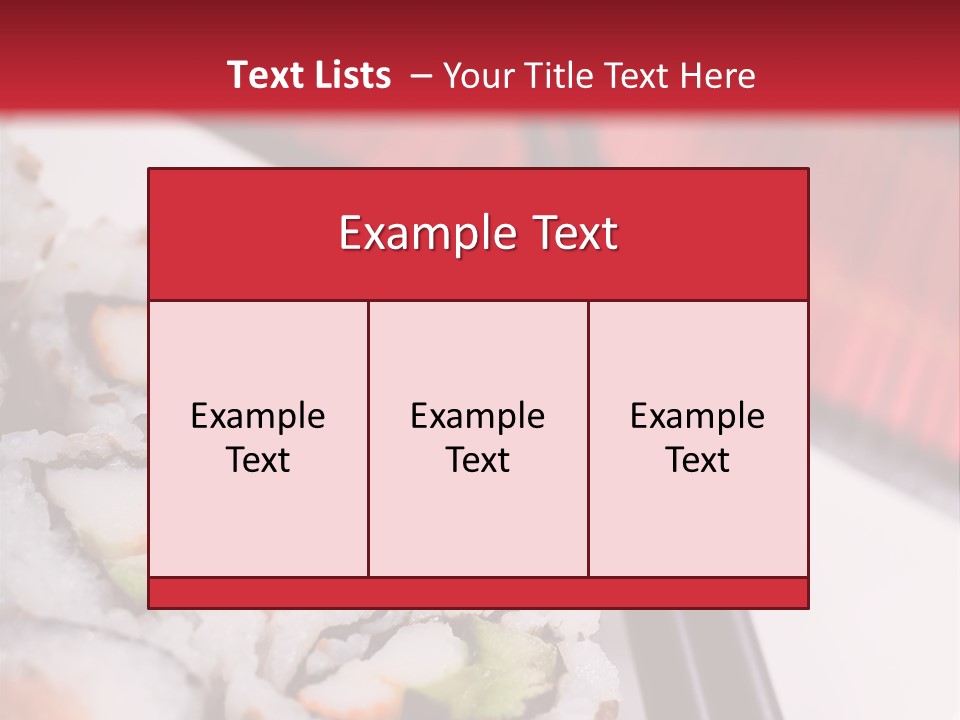 Table Sushi Seafood PowerPoint Template