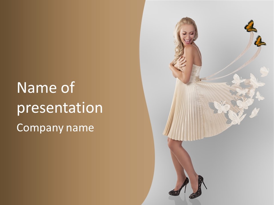 Young Butterfly  PowerPoint Template