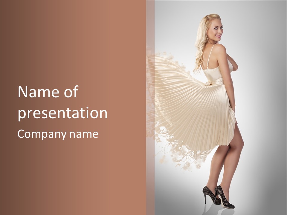 Dancing Beauty Isolated PowerPoint Template