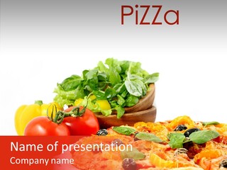 Isolated Olive Sausage PowerPoint Template