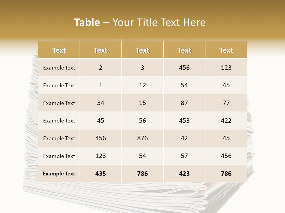 Profe Ional Toon Table PowerPoint Template