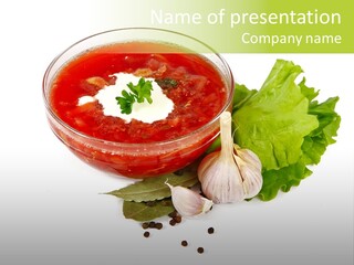 Parsley Borsch Restaurant PowerPoint Template