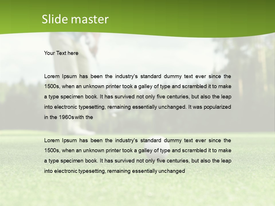 Active Young Golfing PowerPoint Template