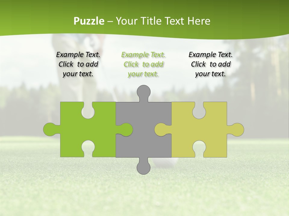 Active Young Golfing PowerPoint Template