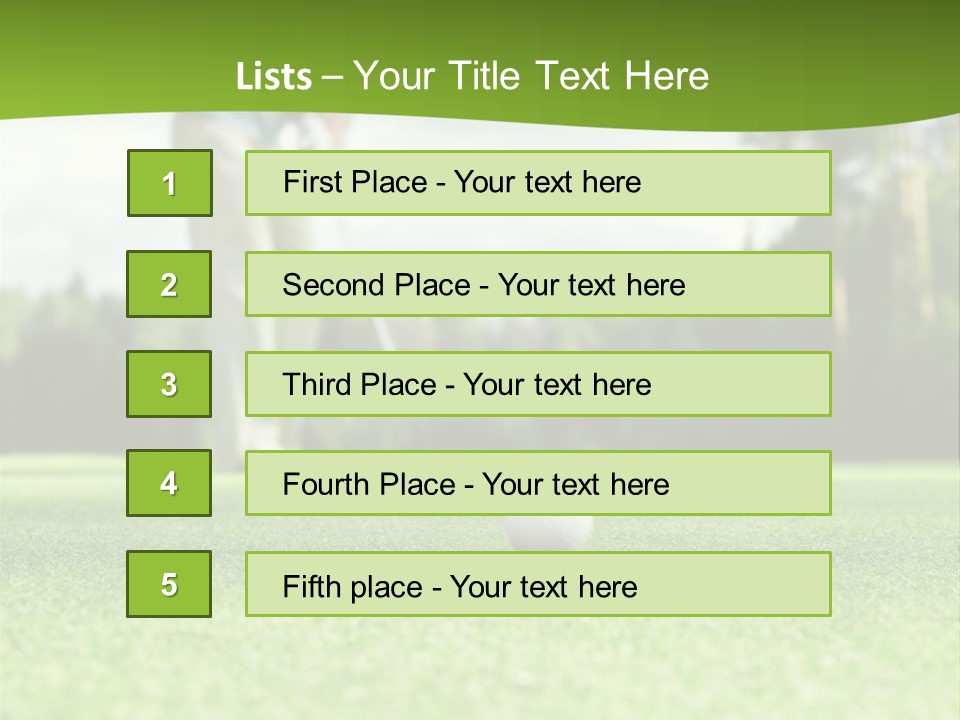Active Young Golfing PowerPoint Template