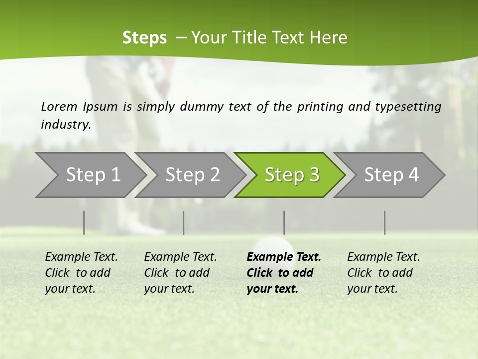 Active Young Golfing PowerPoint Template