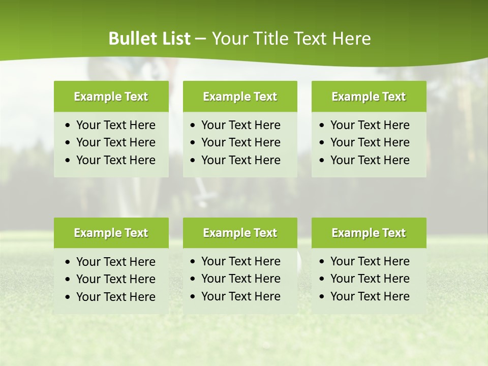 Active Young Golfing PowerPoint Template