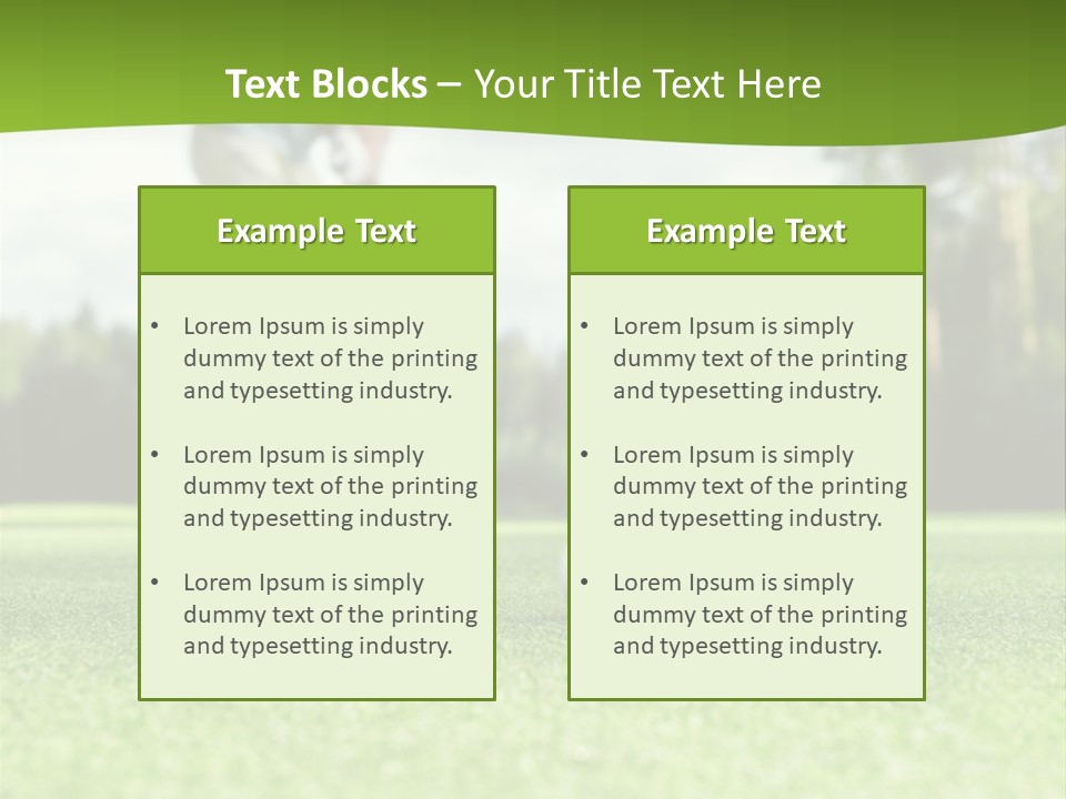 Active Young Golfing PowerPoint Template