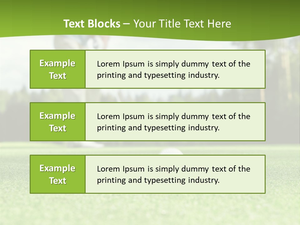 Active Young Golfing PowerPoint Template