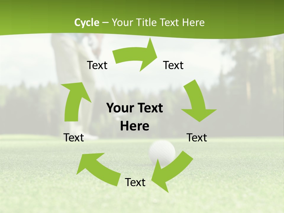 Active Young Golfing PowerPoint Template